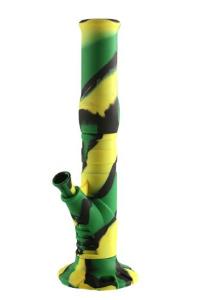 BONG IN SILICONE  - YELLOW GREEN BLACK.