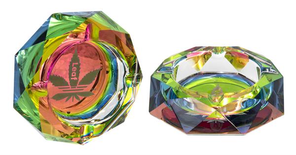 POSACENERE VETRO LEAF DIAMOND