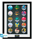 Pokemon - Poster  VETRO Incorniciato Pokeballs 30.5x40.6