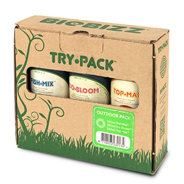 BioBizz Try Pack Outdoor: Kit di fertilizzanti per Fioritura di Piante da Esterno